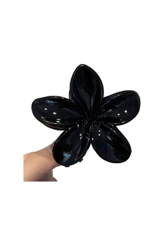 4 Adet Kadın Siyah Lotus Toka