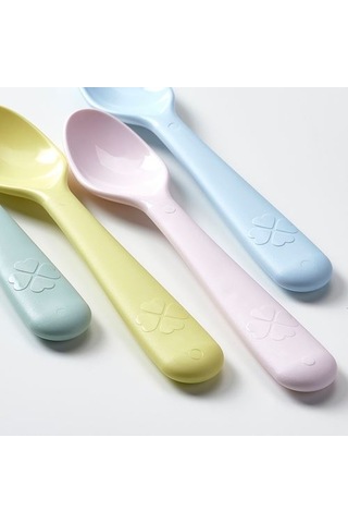 Ikea Kalas Çocuk Kaşık Seti, Pastel Tonlar, 4 Adet Çok Renkli