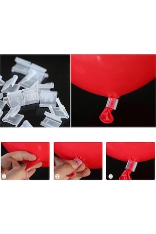 Açılabilir Balon Bağlama Klipsi 50 Adet Tekrar Kullanılabilir Balon Klipsi 1.3x1.4 Cm Sabitleyici Çok Renkli