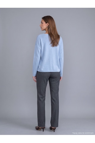 Dilvin 72790 Tokalı Çizgili Çan Pantolon-gri
