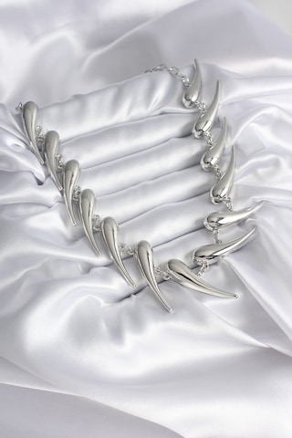 Vıp Seri Özel Model Gümüş Renk Kadın Kolye Gri