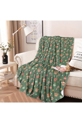 Noel Desenli 47 İnç Yuvarlak Flanel Battaniye, Yetişkin Ve Çocuk İçin, Yumuşak, Rahat Ve Hafif Noel Ayı Süs Eşyası