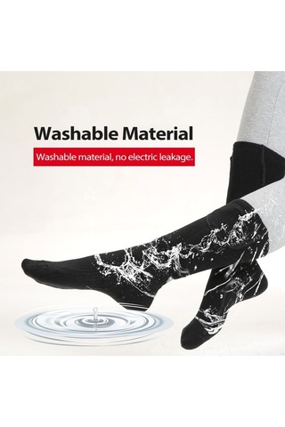 Willowhaven Çorap Kış Isıtma Elektrikli Isıtmalı Şarj Edilebilir Kadın Siyah Gri Siyah
