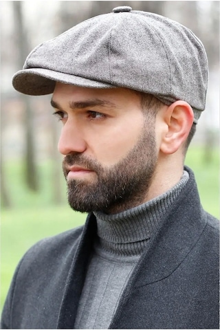 Bay Şapkacı Kışlık Erkek Peaky Blinders Ingiliz Driver Kasket Çi-Standart-Gri