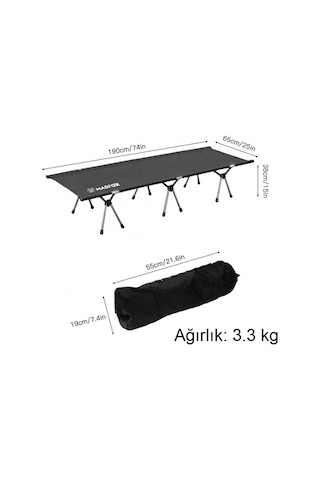 Madfox Avanger Katlanır Kamp Yatağı Kampet Siyah Çok Renkli