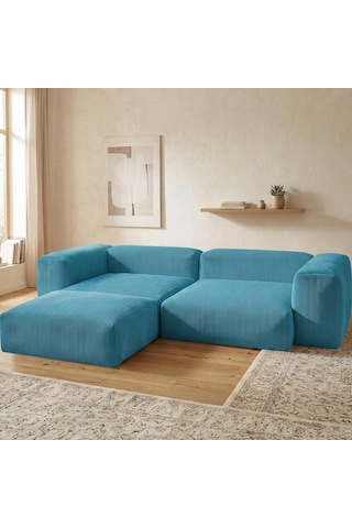 Relax Köşe Koltuk Takımı Sünger Koltuk Kanepe Divan İndigo