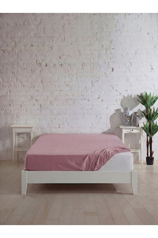 Battal Boy Pamuklu Lastikli Çarşaf, Ranforce Battal Boy Fitted Çarşaf 180x200+20 Cm Açık Pembe