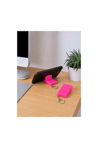 Tarzını Seç 3 Ü 1 Arada Mini Telefon Tutucu Anahtarlık Charm 2'li Set Pembe 3,5 7 1 Cm