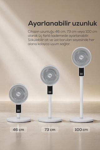 Volty Ayaklı Vantilatör 45w, 3d Salınımlı, Aromaterapi, Kumandalı, Boy Ayarlı V0402103