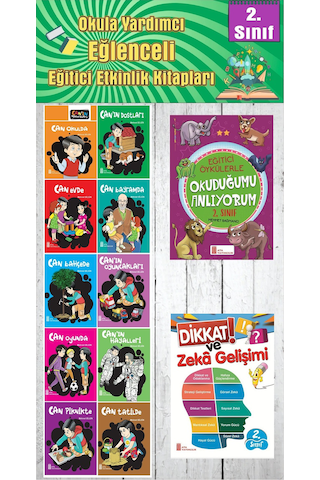 2. Sınıf Okula Yardımcı Eğitici Okuduğumu Anlıyorum - Dikkat Ve Zeka Gelişimi - 10 Lu Hikaye Seti 3