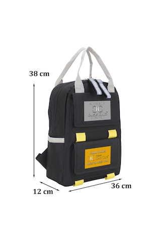 Case Club Kadın Sırt Çantası Yandan Cepli Su Geçirmmez Kumaş Siyah