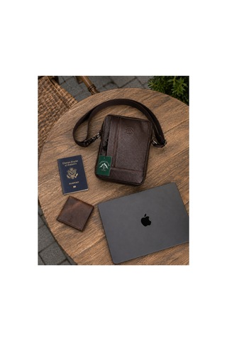 Alphaclub Bag Erkek Kahverengi Hakiki Deri Postacı El Ve Omuz Çantası Orta Boy