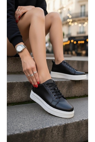 Marina Rosse Garantili Aris Siyah Günlük Ortopedik Kadın Sneaker Spor Ayakkabı 2651 Sıyah
