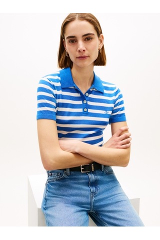 Tommy Hilfiger Lıght Layerıng S/s Polo Sweater Kadın Mavi Polo - Ww0ww48503