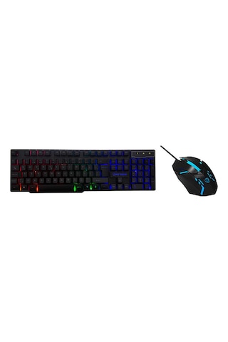 Hytech HKM-X78 Valor RGB Zemin Aydınlatmalı USB Q Gaming Klavye + Mouse Set