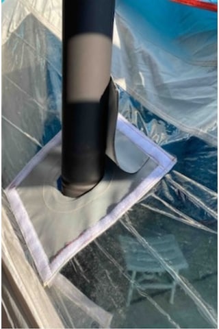 Kamp Çadırı Soba Bacası Çıkışı Yanmaz + Su Geçirmez Kumaş Çift Katlı Gri