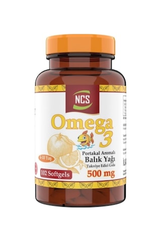 Portakal Aromalı Omega 3 Balık Yağı 500 Mg 102 Softgel