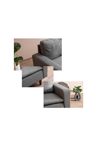 Lungo Modüler Koltuk Takımı Keten Açık Gri Açık Gri