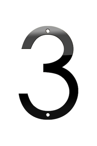 Tenfowee 5 İnç Paslanmaz Çelik 3d Ev Numara Sayı 3 - Siyah Kaplama, Hava Ve Isı Dayanıklı Modern Ev İmzası