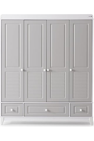 Aymini Joy 4 Kapılı Bebek Odası Takımı Beyaz - Gri