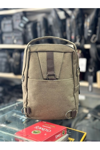 Trg Polo Keten Kumaş El Omuz Çantası Taba