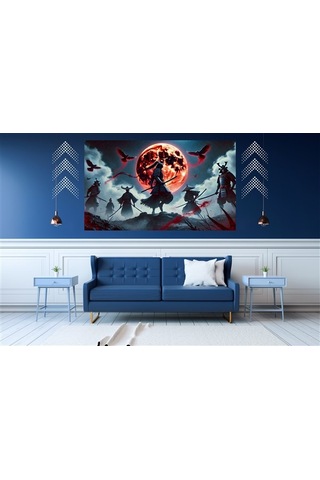 Ti-play Kanlı Ay Savaş Meydanı 60x90cm Modern Samuray Pvc Çerçevesiz Tablo