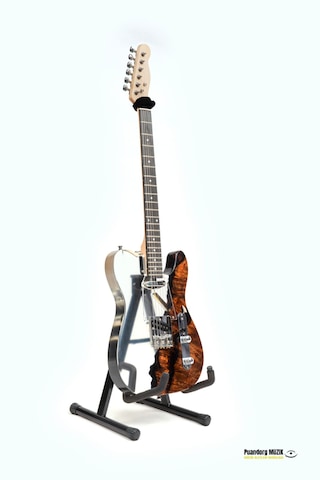 Elektro Gitar Custom Epoksi & Yıllanmış Ağaç Kişiye Özel Beyaz - Siyah