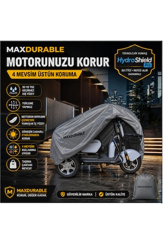 Volta Apec Apm2 3 Tekerlekli 1 Kişilik Motosiklet Brandası Su Geçirmez 4 Mevsim Boya Dostu Motor Brandası + Taşıma Çantalı