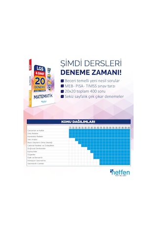 Netfen 8.Sınıf Lgs Matematik 20 Li Deneme Sınavı Fasikül Soru