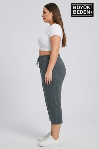 Süperlife Kadın Büyük Beden Şort 3xl-6xl Rahat Kesim Diz Altı Günlük Şort-spr26bsrk591 Füme