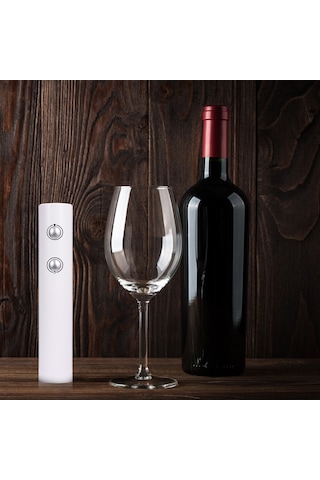 Vkemall Beyaz Elektrikli Şarap Açıcı, Kağıt Kesici İle, 4 Aa Pil İle Çalışır Pil Dahil Değil Siyah
