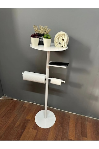lyla concept Lisa Plus Banyo Organizeri,tuvalet Kağıtlık, Havluluk Beyaz Beyaz