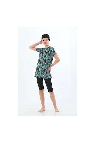 Yeşil Kız Çocuk Mayo Havuz Mayo Deniz Mayo Kısa Kol Çocuk Mayosu Yeşil