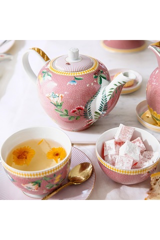 Pembe Porselen Çay Fincan Seti 280 Ml