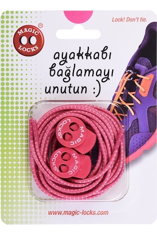 Magic Locks Yuvarlak Akıllı Bağcık-Pembe Pembe