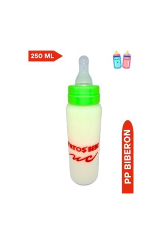 Fatoş Bebe Klasik Silikon Uçlu Pp Biberon Yeşil Rengi, 250 Ml