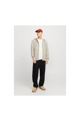 Jack & Jones Jack&jones 12265177 Jjecorp Logo Sweat Zıp Hood Moonbeam Sweat Bej