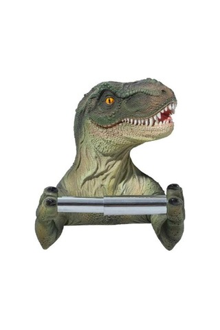 Dinozor Duvara Monte Tuvalet Kağıdı Tutucu Paslanmaz Çelik Doku Tutucu Banyo Kağıt Rulo Raf Duvara Montaj Banyo Ürün Kağıt Tutucular Yeşil 22 x 13.6 x 11.2 CM