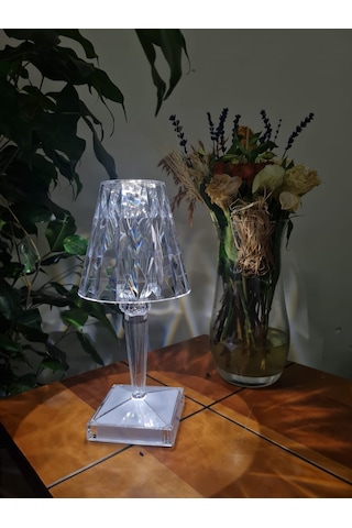 Kristal Şarjlı Led Masa Lambası ve Abajur Fl-8074