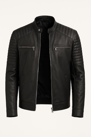 Delpino Slim Fit Erkek Suni Deri Ceket - 7452 Siyah