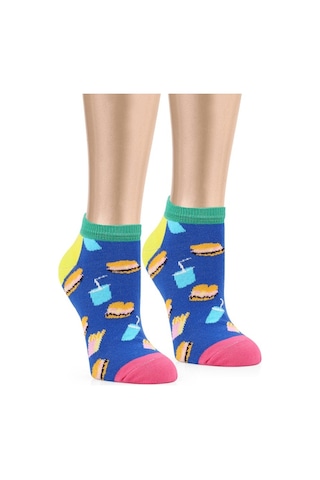 Ozzy Socks 5 Çift Eğlenceli Desenler Kadın Patik Çorap Ozzyp007 Çok Renkli