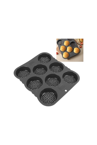 Shineyee Yemek Dereceli Silikon Hamburger Ekmek Kalıbı, 8 Lü, Isı Dağıtımı İyi, Kaymaz, Fırın Uyumlu, Temizliği Kolay Diğer