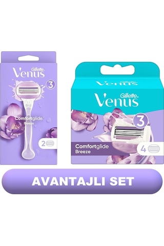 Gillette Venus Comfortglide Breeze Tıraş Makinesi + 6 Yedek Tıraş Bıçağı