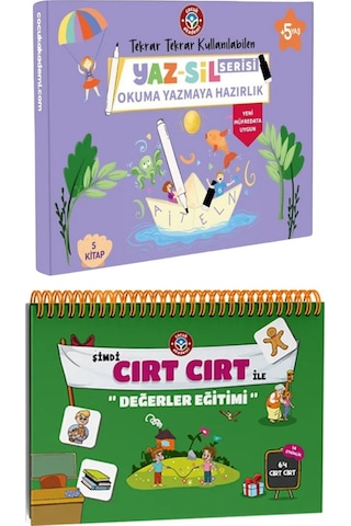Yaz-sil Serisi Okuma Yazmaya Hazırlık Ve Şimdi Cırt Cırt Vakti Değerler Eğitimi