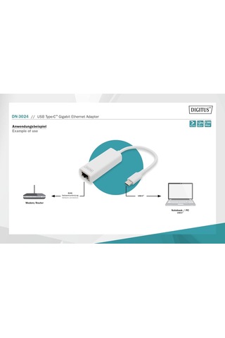 Digitus Dn-3024 Usb Type-c Gigabit Ethernet Adaptörü