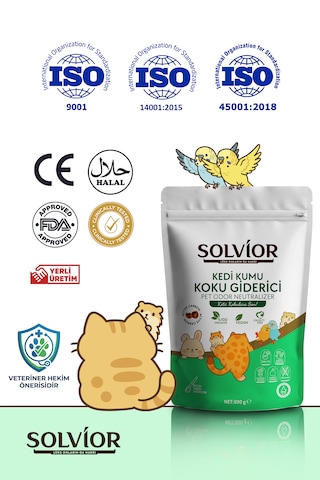 Solvior Kedi Kumu Koku Giderici Aktif Karbon 500 Gr