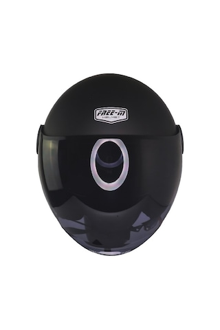 Fr612 Mat Siyah Motosiklet Kaskı Güneş Vizörlü Yarım Açık Motorcu Kask