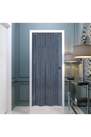 Faran Dekorasyon 72 x 215 Antrasit Renk Camsız Pvc Akordiyon Kapı - FRNAKMODEL-0-02