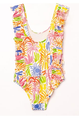 Uv Korumalı Askılı Mayo Kız Çocuk Yüzücü Mayo 5569 Turuncu Turuncu