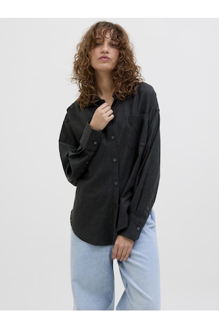 Jack & Jones Kadın Keten Karışımlı Gömlek - Jamie - 12269668 Black